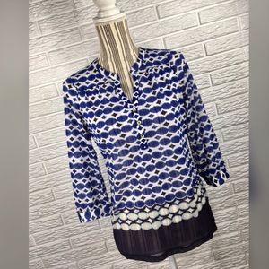 💙 Sheer Mesh Top w/ 3/4 Length Sleeves